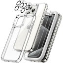 JEDirect 5 in 1 iPhone15ProMax 6.7インチ用 (15 Pro Maxに対応) ケース 2枚強化ガラスフィルム+2枚カメラレンズフィルム付き 5枚セット 黄ばまない 耐衝撃バンパーカバー (クリア)(2)