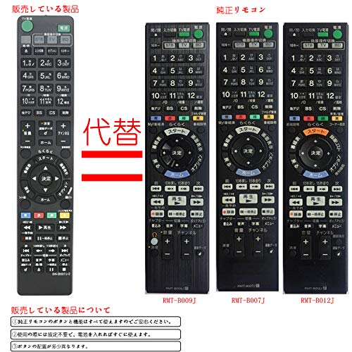 �֥롼�쥤�ǥ������쥳�������ѥ�⥳�� Fit For SONY(���ˡ�) RMT-B009J RMT- B007J RMT-B012J���� BDZ-AX2700T BDZ-AT300S BDZ-AT350S BDZ-AT500 BDZ-AT700 BDZ-AT750W�ʤ�