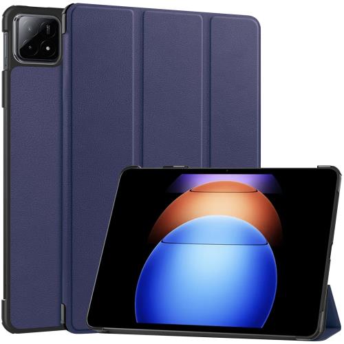 For Xiaomi Pad 6S Pro ケース Kluso 超軽量 極薄 高級PU レザー 開閉式三つ折 スタンド スマートケース スタンド 機能 スマートカバー 充電対応 シャオミ Pad6S Pro 対応 保護カバー (ブルー)(2.0)