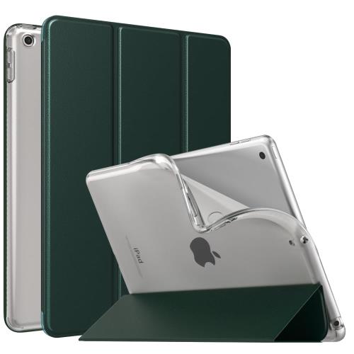 iPad 10.2 ケース 2021 MoKo iPad 9 ケース 第9世代/第8世代/第7世代 Apple iPad 10.2インチ 2021/2020/2019モデル カバー マット半透明 軽量 薄型 スタンド仕様 オートスリープ機能 高級PUレザー 底面TPU製 ソフト 耐久性 便利 スマートケース DarkGreen