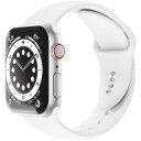 Sinjimoru コンパチブル Apple Watch バンド シリコン、8/SE2/7/6/SE/5/4/3/2/1 38/40/41/42/44/45mm 対応 アップル スマートウォッチバンド Lサイズ シリコンバンド スポーツバンド 交換ベルト。Silicone wristband Size L 38/40/41mm ホワイト(2)