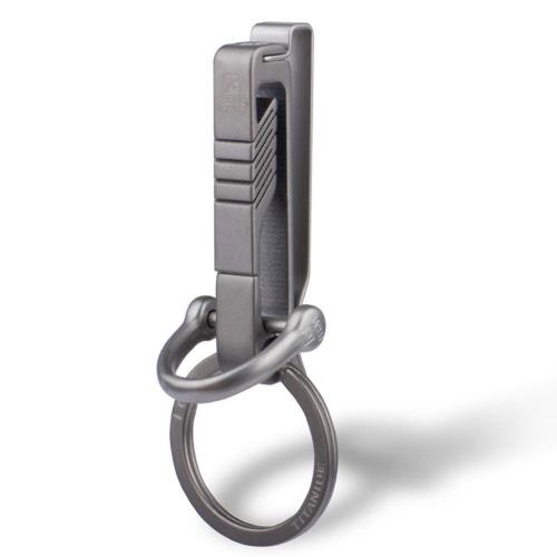 TISUR ベルトクリップ キーホルダー チタン カラビナ おしゃれ 車 自転車 バイク 家 鍵 プレゼント ギフト (BK1*1個+ステンレス製DリングL*1...