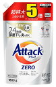 大容量アタック ZERO(ゼロ) 洗濯洗剤 液体 詰め替え 1800g(約5倍分)(4)