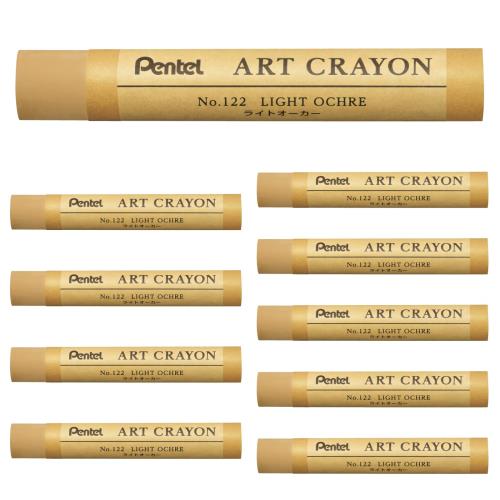 ぺんてる クレヨン アートクレヨン ライトオーカー 10本 PTACT122