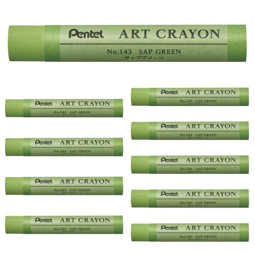 ぺんてる クレヨン アートクレヨン サップグリーン 10本 PTACT143