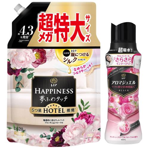 まとめ買い柔軟剤+ビーズ レノアハピネス夢ふわタッチ魅惑的に香るヴェルベットブロッサムフローラル柔軟剤詰め替え 1,620mL + アロマジュエル 香り付け専用ビーズアンティークローズフローラルの香り本体420mL まとめ買い柔軟剤+ビーズ レノアハピネス夢ふわタッチ魅惑的に香るヴェルベットブロッサムフローラル柔軟剤詰め替え 1,620mL + アロマジュエル 香り付け専用ビーズアンティークローズフローラルの香り本体420mL