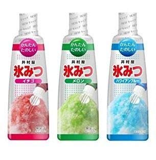 井村屋 氷みつ 3種類（イチゴ.メロン.ハワイアンブルー）330g各1本