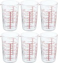 HARIO(ハリオ) 日本製 耐熱ガラス製 メジャーカップ 500ml MJC-50-R-BK 6個セット