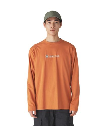 [スノーピーク] Tシャツ ロンT Soft Cotton Logo Long Sleeve T-Shirt size L ORANGE SW-25SU401フェス キャンプ アウトドア
