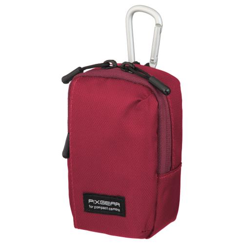 ハクバ HAKUBA カメラケース ピクスギア DP01 カメラポーチ Mサイズ レッド 0.25L ダブルファスナー カラビナ・ベルトループ付き デジカメ コンパクトカメラ SPG-DP01CPMRD