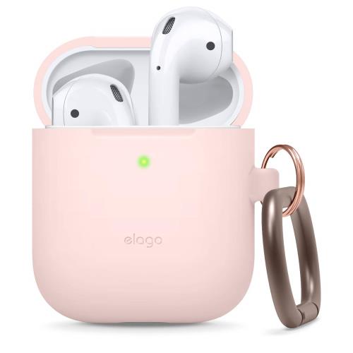 elago AirPods 対応 ケース カラビナ 付 シリコン 製 カバー 耐衝撃 傷防止 落下防止 保護 アクセサリ..