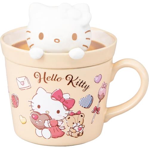 サンリオ (SANRIO) 「 ラテアート ハローキティ 」 立体 蓋付き マグカップ 約230ml 約12×13cm キャラクターズ 食器 キティ グッズ 雑貨 ピンク SAN4551-1