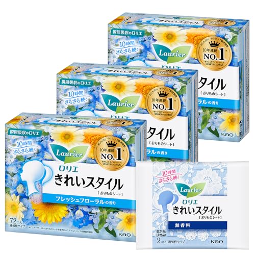 ロリエ きれいスタイル フレッシュフローラルの香り 72コ入×3個セット(216個）＋おまけ付き