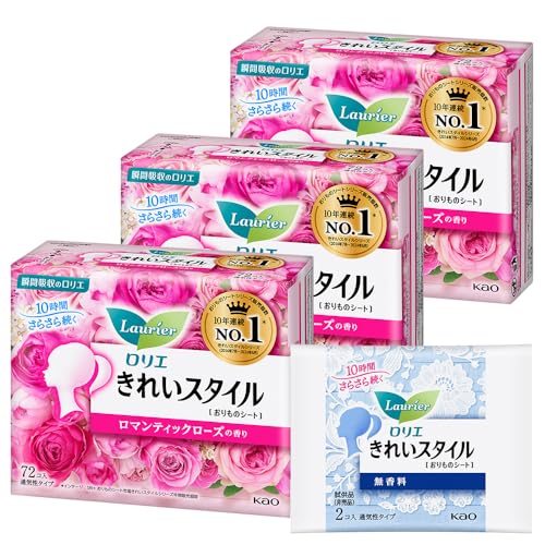 ロリエ きれいスタイル ロマンティックローズの香り 72コ入×3個セット(216個）＋おまけ付き
