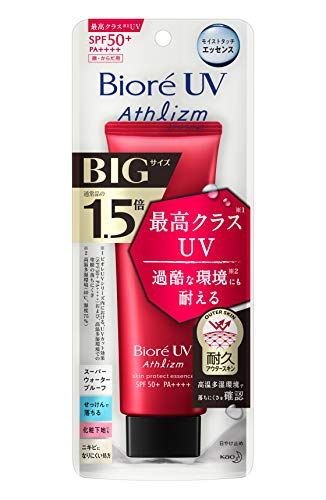 ビオレ UV アスリズム 大容量 スキンプロテクト エッセンス 105g (通常品の1.5倍) 日焼け止め SPF50+ / PA++++ 40℃・湿度75% の過酷な環境にも耐えるUV 105グラム (x 1)