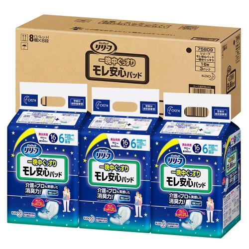 リリーフ ケース販売 テープ用パッド モレ安心パッド 一晩中ぐっすり 48枚