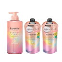 セット品エッセンシャル プレミアム バリアシャンプー シルキースムース 本体 450ml つめかえ用 340ml×2 本体 替セット