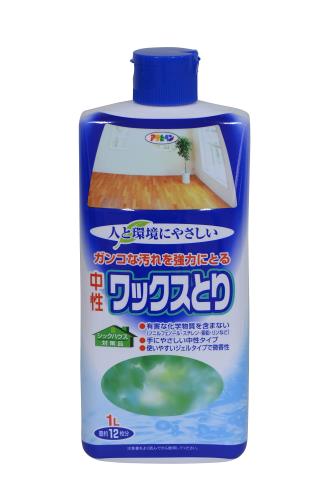 アサヒペン ワックス除去剤 環境にやさしい中性ワックスとり 1L ジェルタイプ 微香性 除菌剤配合 日本製