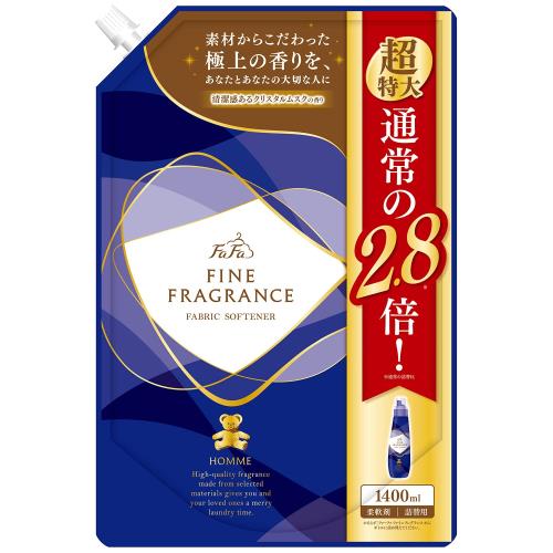 ファーファ ファインフレグランス柔軟剤 オム クリスタルムスクの香り 1400ml 詰替 超特大 ファーファ ファインフレグランス柔軟剤 オム クリスタルムスクの香り 1400ml 詰替 超特大