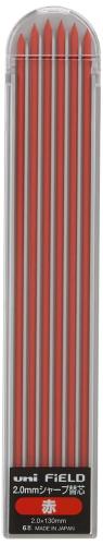 三菱鉛筆 uni フィールド建築用 2.0mm シャープ替芯 uni2.0-310 赤 6本入 U203101P.15