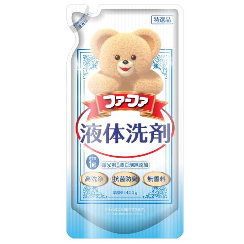 ファーファ 洗濯用 液体 洗剤 香り ひきたつ 無香料 詰替 (400g) 4個 セット 柔軟剤 ファインフレグランス シエル ウォーミング ブーケ の香り お試し ワンパック (30ml) 付き