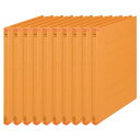 プラス 背補強フラットファイル A4縦 2穴 10冊 オレンジ No.021S 79-430