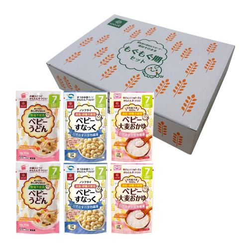 はくばく もぐもぐ期セット (ベビー大麦おかゆ ベビーすなっく ベビーうどん)(7ヶ月頃から) 470g(3種×2袋)