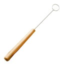 タイガークラウン デコレーションツール シルバー 天然木 22×220mm チョコレートフォーク 丸 大 スチール クロームメッキ 木柄 1171