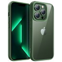 JEDirect iPhone 13 Pro Max 6.7インチ用 (13ProMax) ケース 耐衝撃スマホバンパーカバー ソリッドカラー マットTPUフレーム 傷つけ防止 クリアバック (アルパイングリーン)