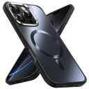 JETech iPhone 16 Pro 6.3インチ用 マグネットケース MagSafeに対応 のある金属光沢マット背面 薄型 耐衝撃 電気メッキフォンカバー (ブラック)
