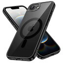 JETech iPhone 16e 6.1インチ2025用 マグネット ケース MagSafe対応 衝撃吸収 バンパーカバー 傷つけ防止 クリアバック (ブラック)
