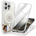 Miracase iPhone16pro ケース MagSafe対応 スマホケース いPhone16pro 用 カバー 9H 強化ガラス 360°保護 全身バンパー保護ケース 6.3インチ フルカバー ワイヤレス充電対応 マグセーフ対応 マグネット搭載 マットクリア