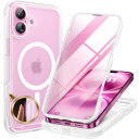 Miracase iPhone16 ケース MagSafe対応 スマホケース いPhone16 用 カバー 9H 強化ガラス 360°保護 全身バンパー保護ケース 6.1インチ フルカバー ワイヤレス充電対応 マグセーフ対応 マグネット搭載 マットクリア