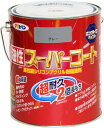 アサヒペン 塗料 ペンキ 油性スーパーコート 1.6L グレー 油性 多用途 ツヤあり 1回塗り 超耐久 ロングライフペイント サビドメ剤配合 紫外線劣化防止剤...