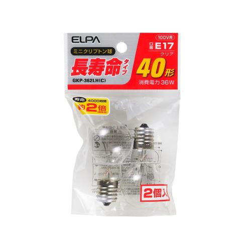 エルパ(ELPA) 長寿命ミニクリプトン球 GKP-362LH(C)