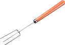 タイガークラウン デコレーションツール シルバー 天然木 20×220mm チョコレートフォーク 3本刃 スチール クロームメッキ 木柄 1175