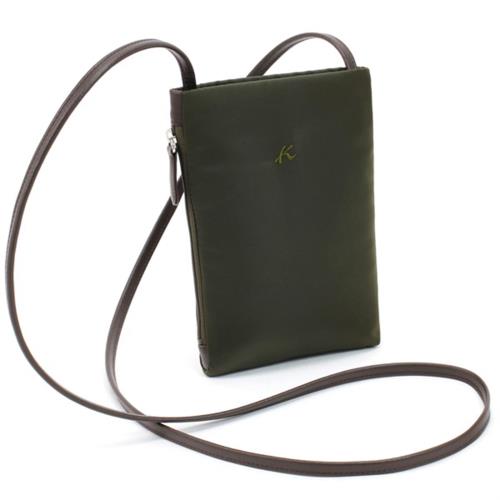 [キタムラ] スマホショルダー 薄マチ斜め掛けバッグ P-0645 レディース カーキ／チョコ [緑] 33621