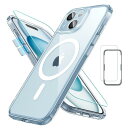 Magsafe対応・米軍規格ESR iPhone 15 ケース iPhone15 ケース 耐衝撃 傷防止 強化フィルム付きスマホケース iPhone15ケース 指紋防止 黄ばみ防止 薄くて肌に優しいデザイン ライトブルー(2)