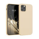 kwmobile スマホケース Apple iPhone 12 Pro Max対応 ケース - 耐衝撃 滑り止め ソフト TPU シリコン - シュガー クリーム