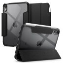 Spigen iPad Mini 7/6 ケース 背面 クリア 透明 Apple Pencil 対応 米軍MIL資格 スリム スタンド 耐衝撃 傷防止 カメラ保護 レザー オートスリープ ウルトラ・ハイブリッド・プロ ACS03765 (ブラック)(2)