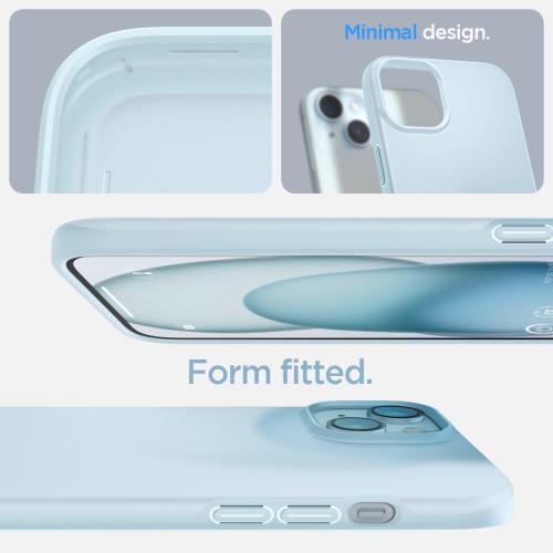 Spigen iphone 15 ケース 薄型 耐衝撃 軽量 さらさら 米軍MIL規格取得 2重構造 レンズ保護 指紋防止 擦り傷防止 マット仕上げ ワイヤレス充電対応 シン・フィット ACS06781 (ミュート・ブルー)