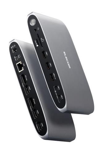 エレコム ドッキングステーション 13in1 Displaylink対応 3画面拡張 4K/60Hz USB PD対応 シルバー DST-W14