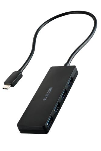 エレコム USBハブ USB3.2(Gen1) 5Gbps USB-C接続 4ポート バスパワー 30cm ケーブル ブラック U3HC-H041BK
