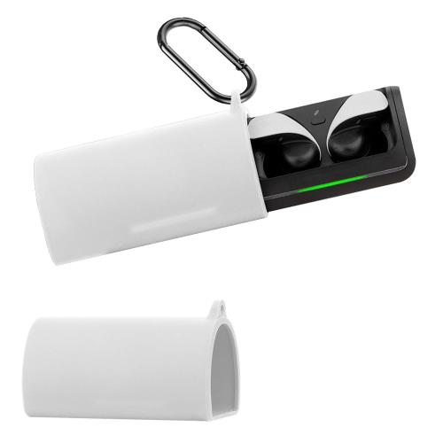 For sony Pulse Explore ケース [HVUYAL] 紛失防止用のフックを搭載した 軽量 キズ防止 防塵 傷つきにくい 柔らかなシリカゲルのスポーツクールなデザイン 衝撃 吸収 スリム ソフト ケースカバー 落下防止保護(ホワイト)