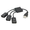 JSER USB 2.0 - 3ポート ハブ 拡張 エクスパンダー マルチケーブル 480Mbps バスパワー ノートパソコン ノートパソコン PC マウス フラッシュディスク