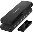 HDMI 切替器 リモコン付き 5入力1出力 4K@60Hz HDM i 切り替え器 セレクター スイッチャー 3入力1出力 4K2K 1080P@60Hz HDCP 2.2/HDMI 2.0 HDR 3D対応自動 切り替えHDM i分配器 PS5/PS3/PS4/Switch/Xbox 360/Xbox One 動作対応(黒)
