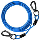 DANOFY 犬 ワイヤー 係留 リード ケーブル - 犬用 係留ケーブル 5mm極細 カラビナ ロック付き 錆び付かない ランナーケーブル しつけ用 訓練リー...