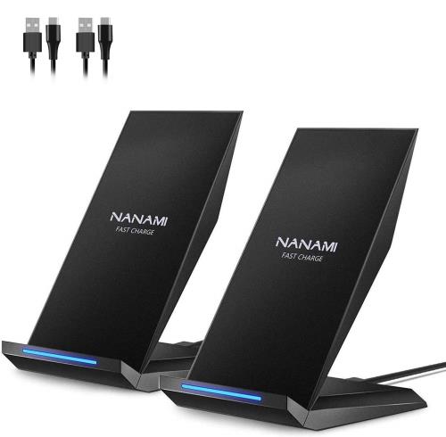 NANAMI ワイヤレス充電器 Qi急速 充電スタンド 2台セット 置くだけ充電器 最大15W出力 iPhone 16/15/14/13/12 (Pro/Pro...