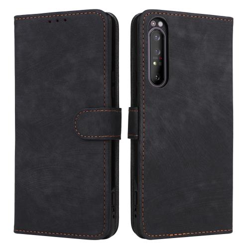 Xperia 1 II 用/SO-51A 用/SOG01 用ケース 手帳型 カバー 財布型 高級PUレザー カード収納スタント機能/耐衝撃/耐摩擦/全面保護/薄型/マグネット開閉 防水 ノート型 人気 おしゃれ 男女兼 用/Xperia 1 II 用 ブラック