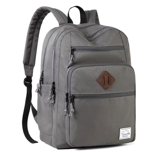 [Vaschy] リュック 通学, 大容量 レディース メンズ バックパック 高校生 女子二層構造 軽量 ビジネスリュック 防水 通勤 旅行 デイパック グレー
